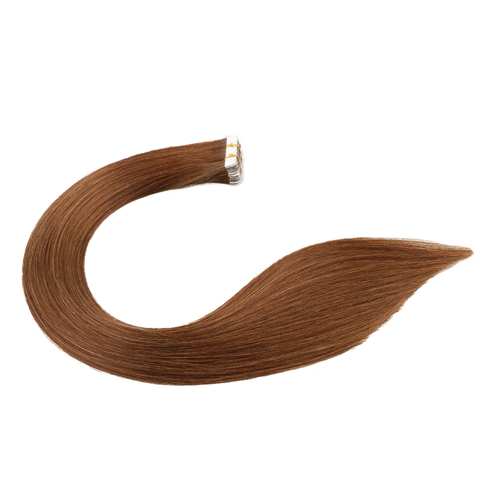 Toysww Tape In Human Hair Extensions Straight 4# Brown Tape In Extensions 40pcs Remy Tape In Hair Extensions Salon Style (7)