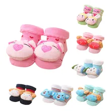 Детские носки с героями мультфильмов для новорожденных девочек и мальчиков; носки для детей; нескользящие тапочки; H5