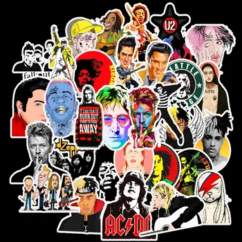 

50 pieces of ROCK Singer Waterproof Removable Graffiti Handbook Sticker Skateboard Trolley Case Car Sticker