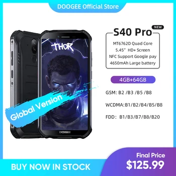 Перейти на Алиэкспресс и купить DOOGEE S40 Pro Android 10 прочный мобильный телефон IP68/IP69K 4 Гб Оперативная память 64 Гб Встроенная память Водонепроницаемый смартфонов Helio A25 Восьмиядер...