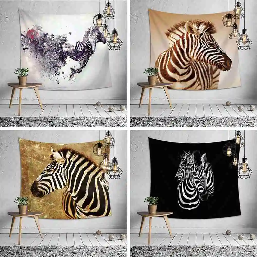 

Wild Animals Tapestry zebra Wall Hanging Natural Carpet Wall Cloth