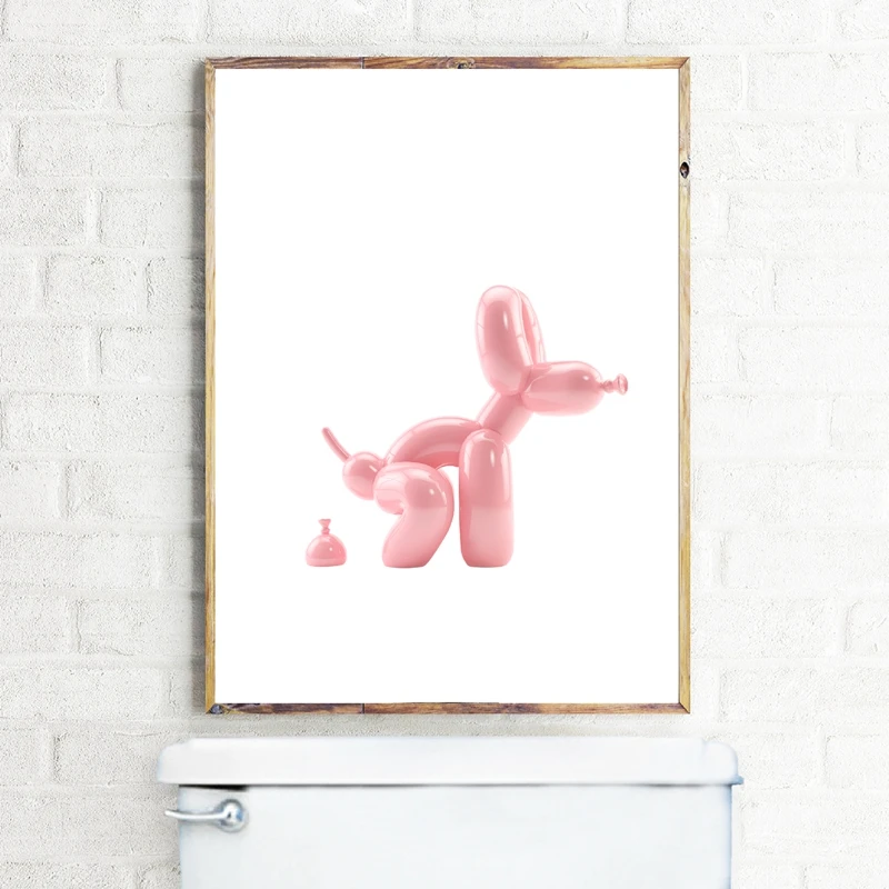Balloon-Dog-Print-Modern-Poster-Bathroom-Wall-Decor-Toilet-Sign-Popart-Prints-Home-Decoration-Contemporary-Art