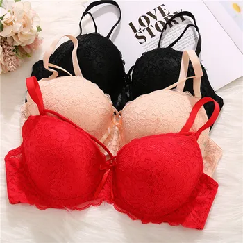 

Cotton Adjustable Bra Gathered With Bra Strap Design Sexy Underwear Ladies Bra Women 3/4 Cup Padded Lace Bra Hot Sale Daily