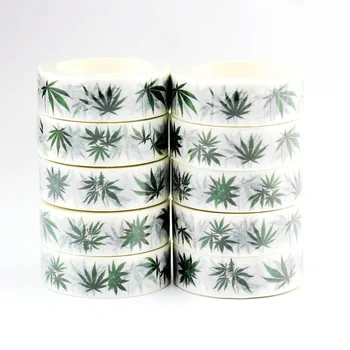 

NEW 10pcs/Lot Decorative Plant Hemp Leaves on Washi Tapes DIY Scrapbooking Planner Adhesive Fall Masking Tapes Cute Stationery