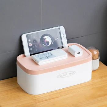 

Multifunctional Desktop Storage Box Jewelry Cosmetic Mask Medicine Storage Box Plastic Storage Box 24X13X8.1cm-Pink