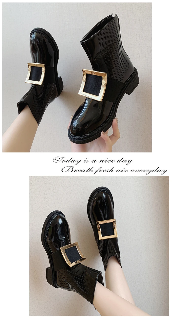 Г., botines mujer, украшенные стразами, с круглым носком, черные зимние плюшевые теплые сапоги до середины икры обувь на танкетке женские ботинки