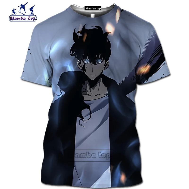 Mamba top Hot Comic Solo Leveling shirt homme fashion funny men T-Shirts 3D Anime Harajuku Jin-woo tee Short sleeve Streetwear (9)