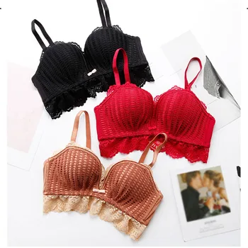 

Sexy Lace Bras Women's Seamless Underwear Wire Free Push Up Bras Girls Lace Thin Bras