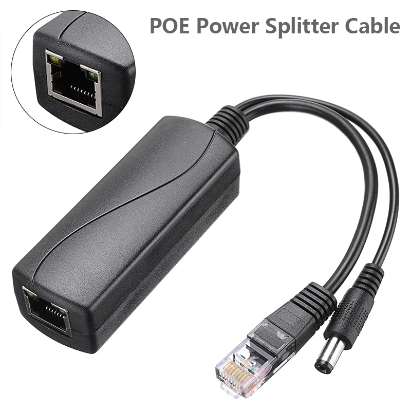Nueva llegada 1pc 48V a 12V POE activo de adaptador 100/100Mbps Ethernet Cable divisor