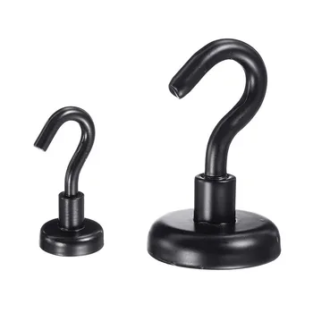 

5pcs16mm Steel Black Metal Heavy Magnet Magnetic Hanging Hook Powerful Magnetic Wall Hooks Indoors Organization Tools