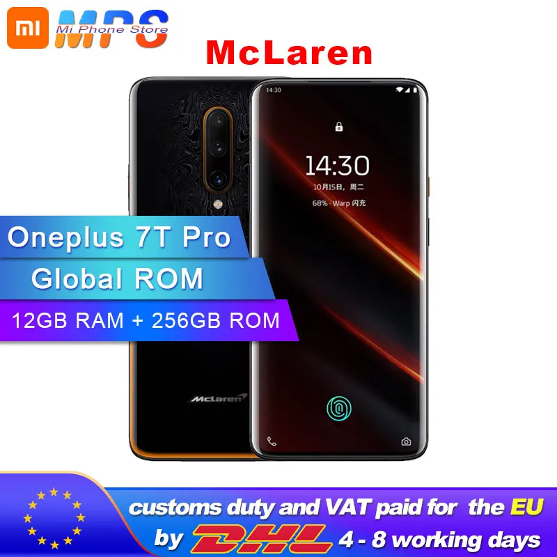 Новый смартфон Oneplus 7T Pro Mclaren с глобальной прошивкой 12 Гб ОЗУ 256 ПЗУ Snapdragon 855 Plus 6 67