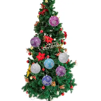 

3Pcs 8CM Christmas Pendants Hanging Christmas Tree Foam Ball Pendant Christmas Hanging Supplies for Home Cafe Shop Decoration