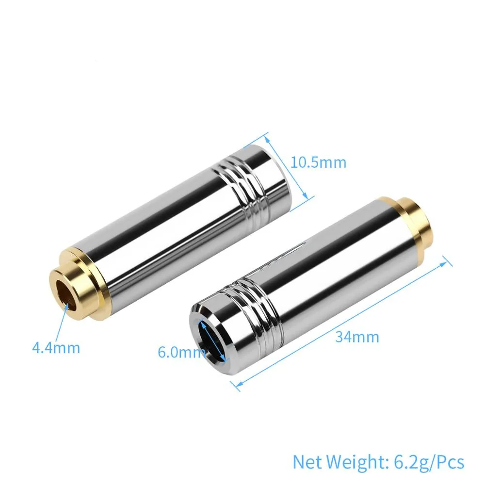 Jack 4 4mm Female 5 Pole Stereo Audio Jack Adapter Copper Gold Plated Balanced Plugs 4 4 Headphone Plug Hifi Soldering Earphone