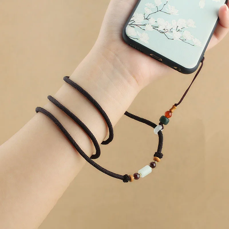 

Ethnic style pendant jade rope simple wild pendant long necklace rope mobile phone chain rope long hanging neck retro ornament