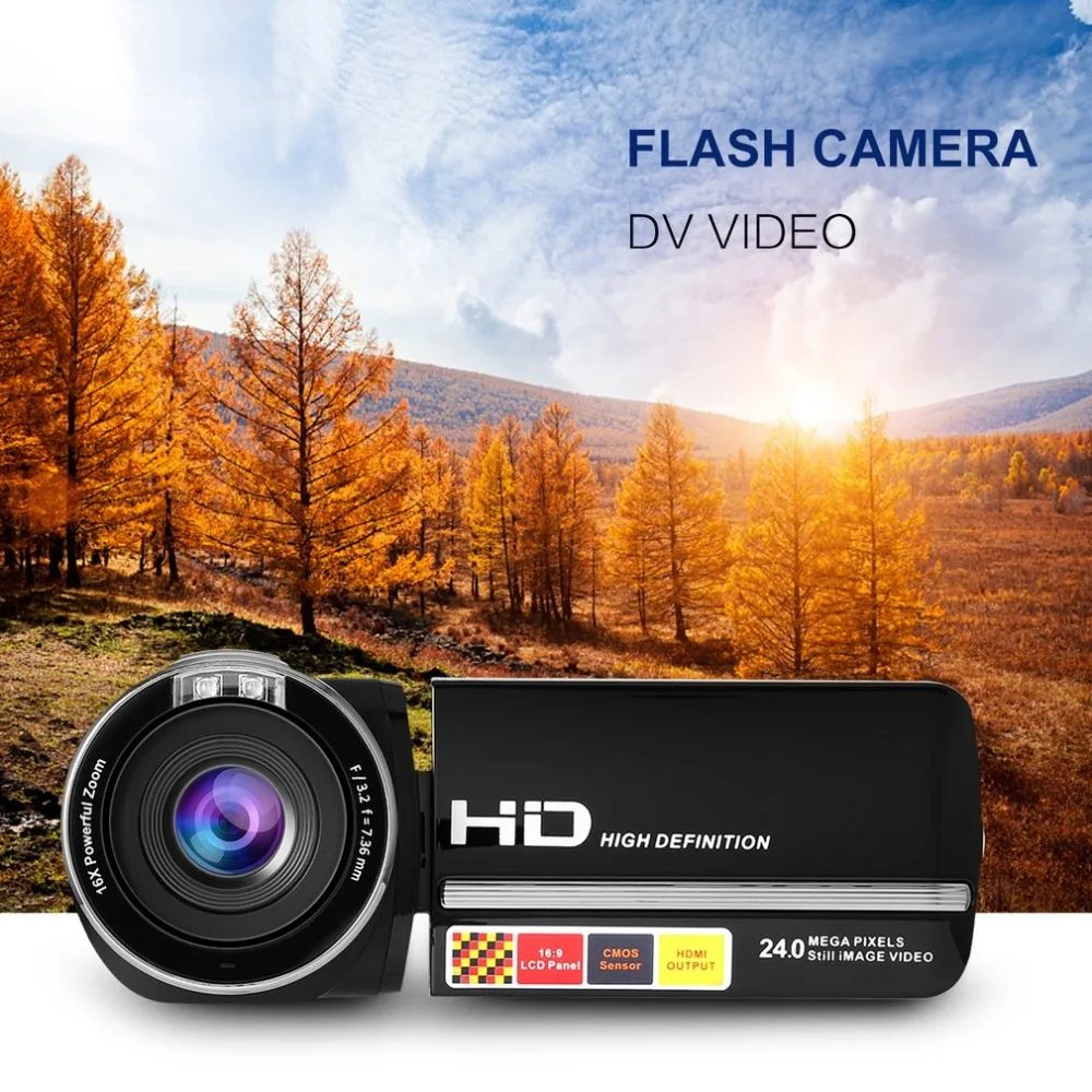 5,0 M HD КМОП-сенсор 3,0 дюймов TFT Flash Цифровой Камера 24,0 MP FHD ЖК-дисплей вращения Экран цифровой Камера с 16X цифровой зум