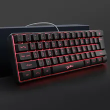 RGB Mechanical Keyboard Gaming Combos Punch 61-Key Wired USB Keyboard Mini Gaming Keyboards For PC Computer Gamer Windows