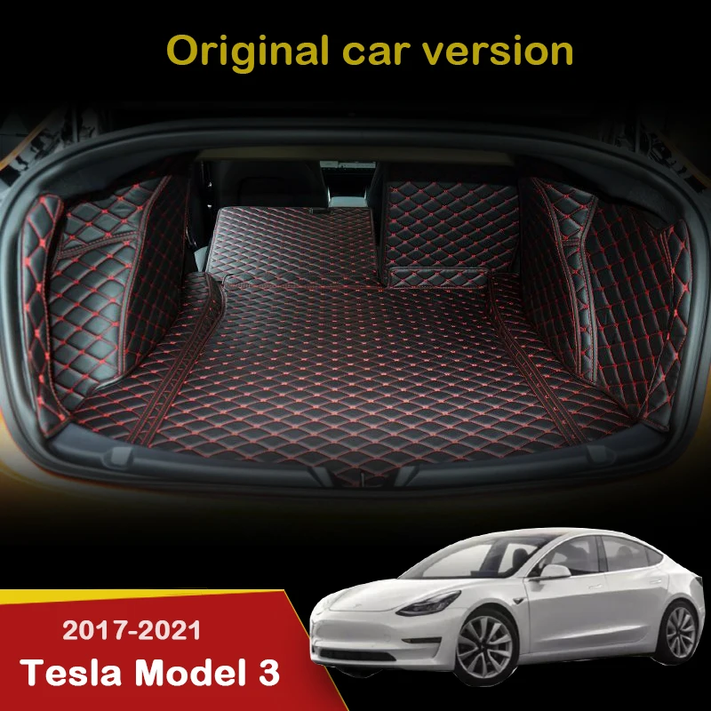 

Custom Car Trunk Mat for Tesla Model 3 2017-2021 year Accessories Tesla Model 3 Car Cargo Liner Carpet pad