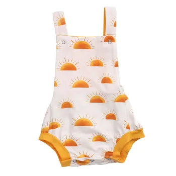 

Cute Sun Rainbow Print Infant Baby Boy Girl Cotton Romper Summer Sleeveless Backless Jumpsuit Baby Clothes 0-24M