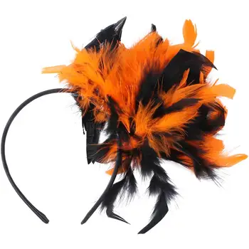 

Artificial Crow Feather Headwear Head Hoop Halloween Headband Hair Accessory