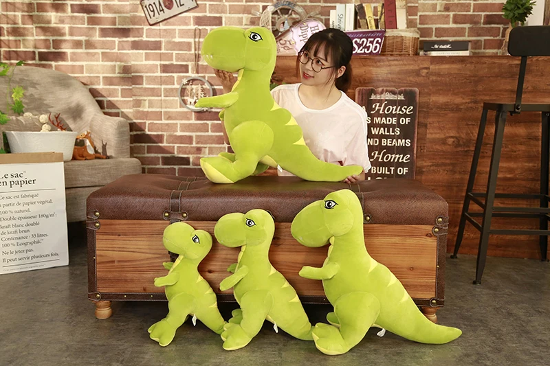 Тираннозавр Рекс Динозавр плюшевые игрушки Hug Дино Plushie зеленый/синий дети мультфильм Животные динозавр симулятор динозавра для мальчиков 45/55/70 90 см