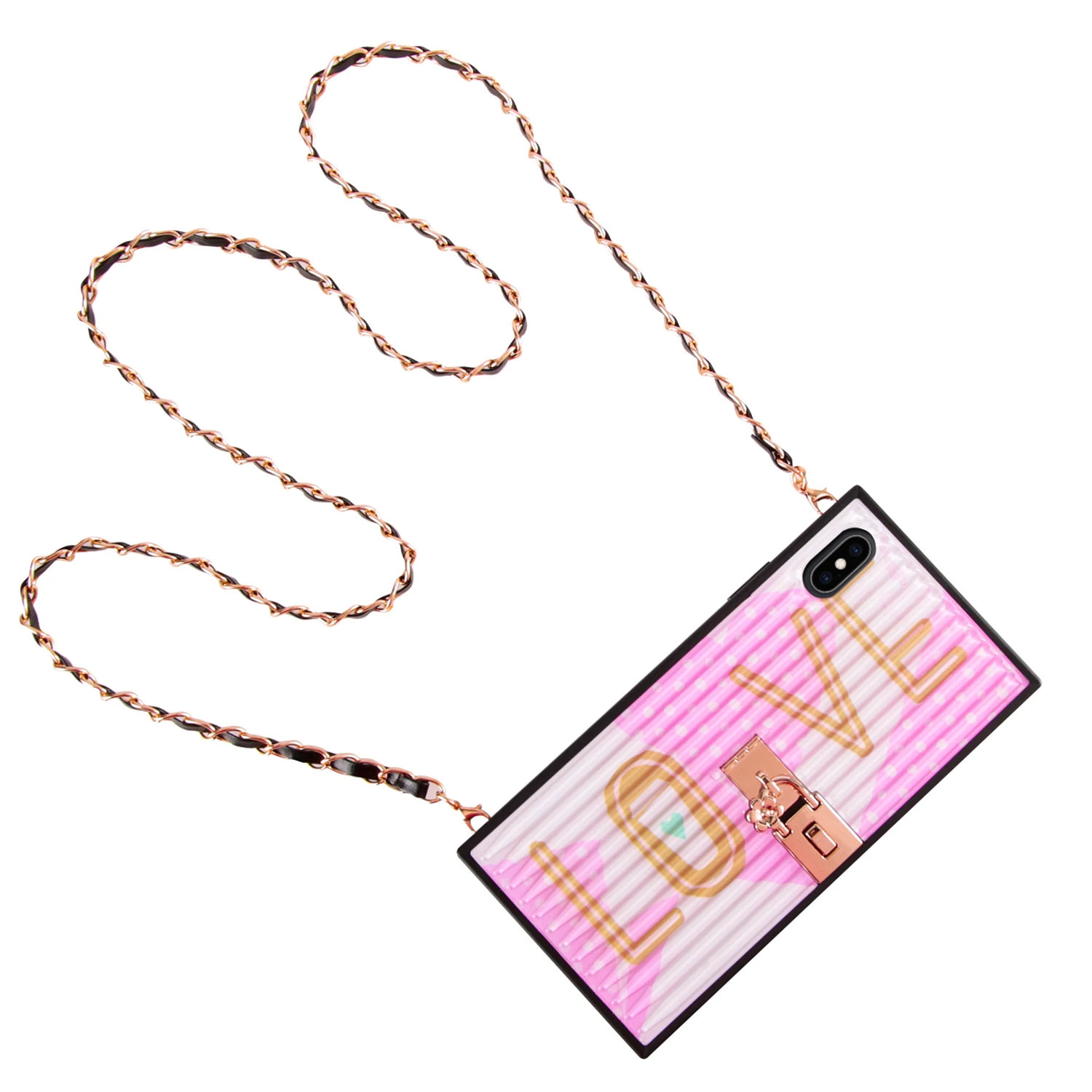 

Fashion letter love Diagonal lanyard female Phone Cover Case For Iphone X Xs Max Xr 10 8 7 6 6s Plus Luxury soft Coque Fundas