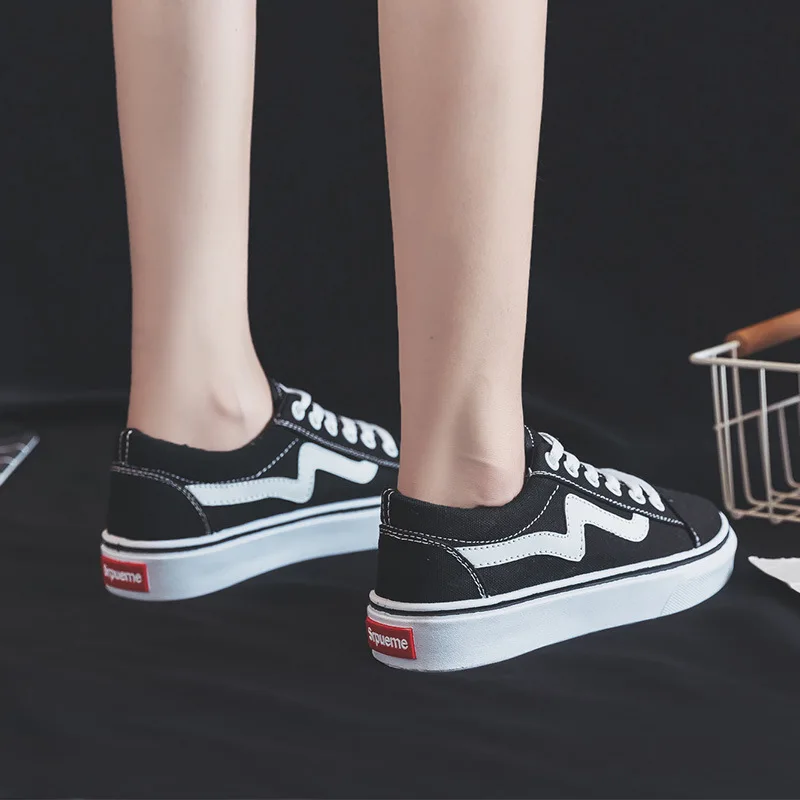 

2019 Summer New Style CHIC Black WOMEN'S Canvas Shoes Korean-style Versatile Cloth Shoes INS Street Snap Super Fire Small