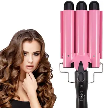 

3 Barrel Curling Iron Wand 1 Ceramic Tourmaline Triple Barrels Hair Curlers Hair Waver Styling Tools Faat Heating