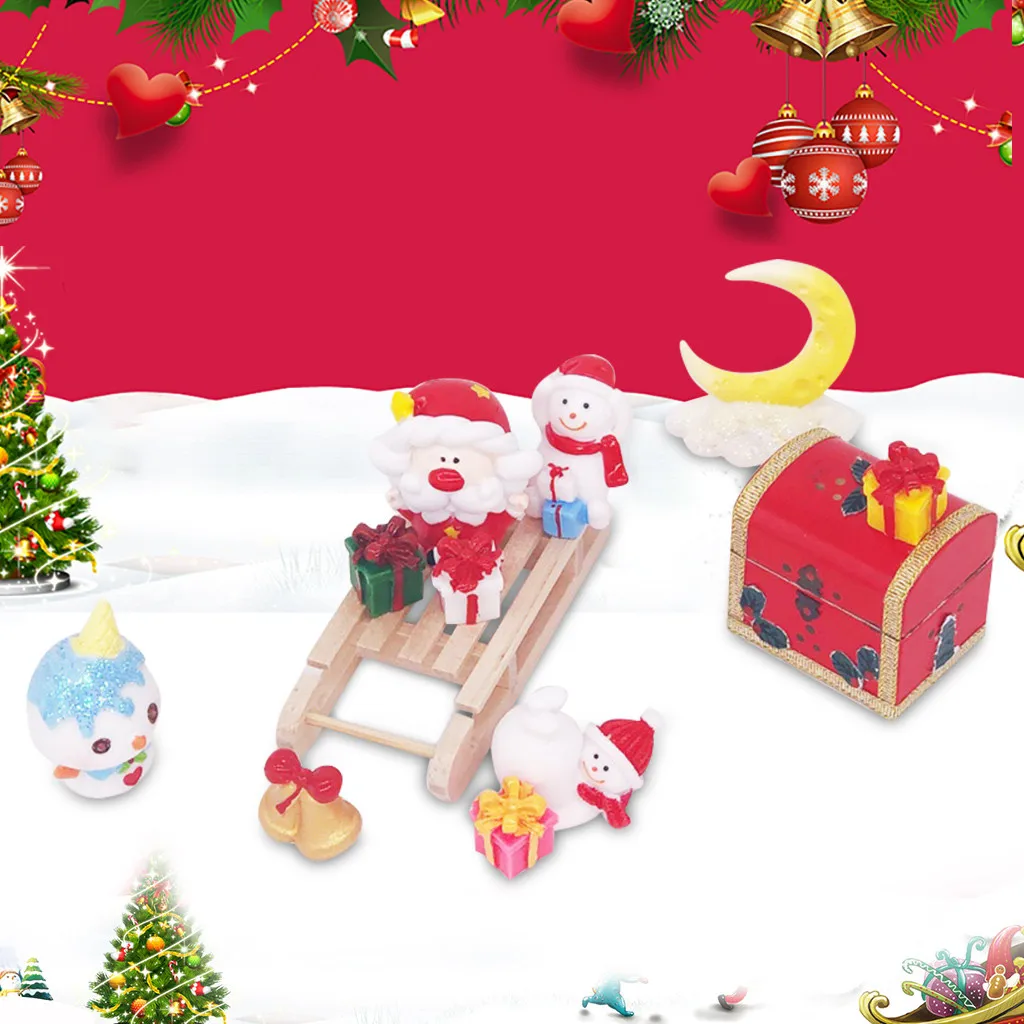 1:12 Кукольный домик миниатюрная мебель сцена мини Рождество Санта ролевые игры кукольные домики смолы Рождественский Настольный орнамент