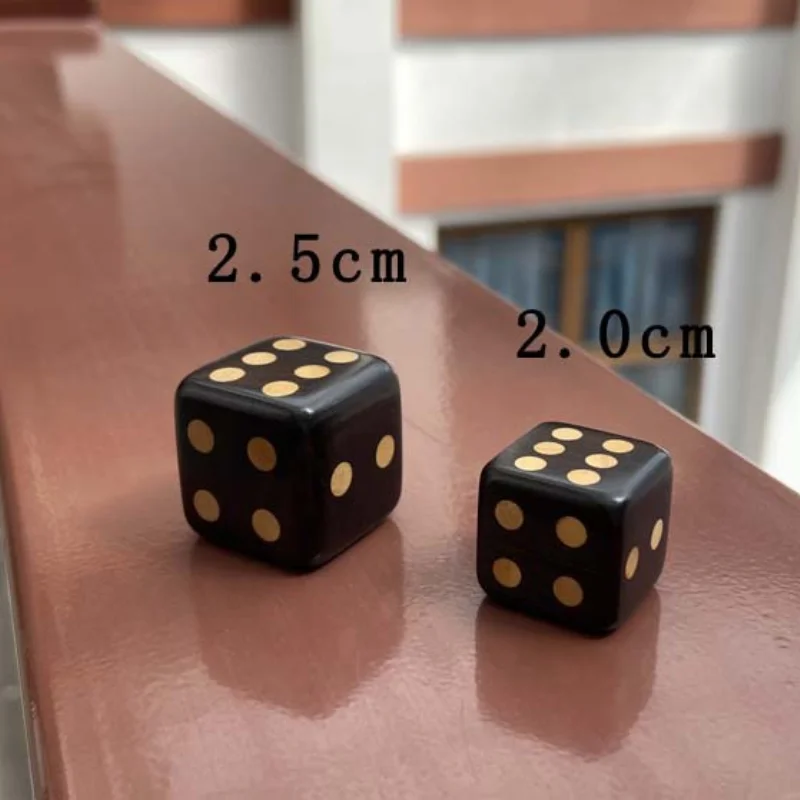 1Pcs Foreign Trade Hot Sale Wooden Dice Ebony Wood Inlaid Points Magic Props Wenwan Dice