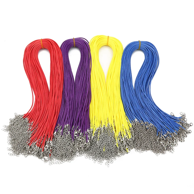 20 шт./лот застежки-карабины вощеный шнур для ожерелья большой диаметр 1 5 мм черный