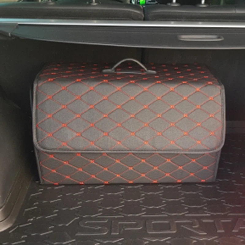 

Car Trunk Organizer Box Storage Bag Auto Trash Tool Bag Pu Leather Folding Large Cargo Storage Stowing Tidying