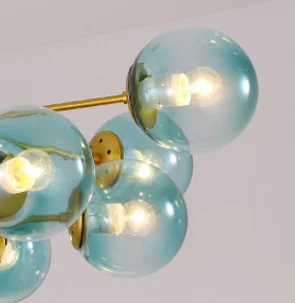 Blue glass Волшебная стеклянная Светодиодная лампа современный дизайн люстра потолочный светильник для гостиной спальни столовой светильник декор Домашний Светильник ing - Цвет абажура: Blue glass