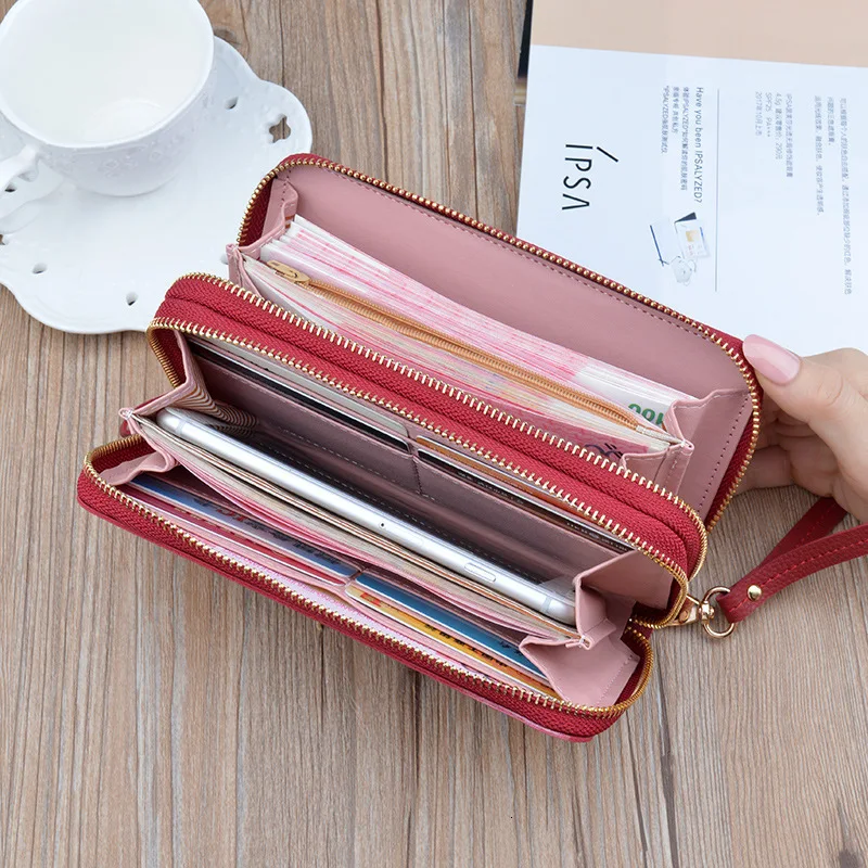 Винтажные длинные женские кошельки из искусственной кожи, Rfid держатели, женские кошельки, сумка, повседневный мягкий женский кошелек