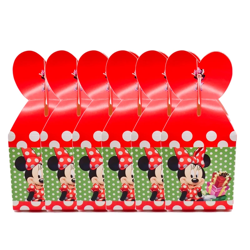 cindy box 6pcs Минни день рождения мыши украшения украшения набор микки розовый ребенок красное красное золото девочка и рад за поставки детские сумки торт тарелки воздушные шары Минни аксессуары тематический стол первый комплект 1 с - Цвет: cindy box 6pcs