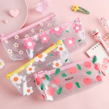 

Kawaii Pencil Case Flower transparent Gift School Pencil Pencilcase Pencil Bag School Supplies Stationery