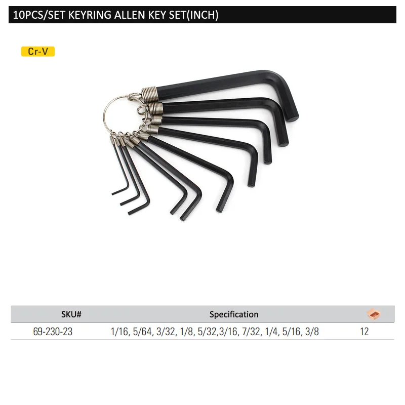 69-230-23 mini hex key set inch size