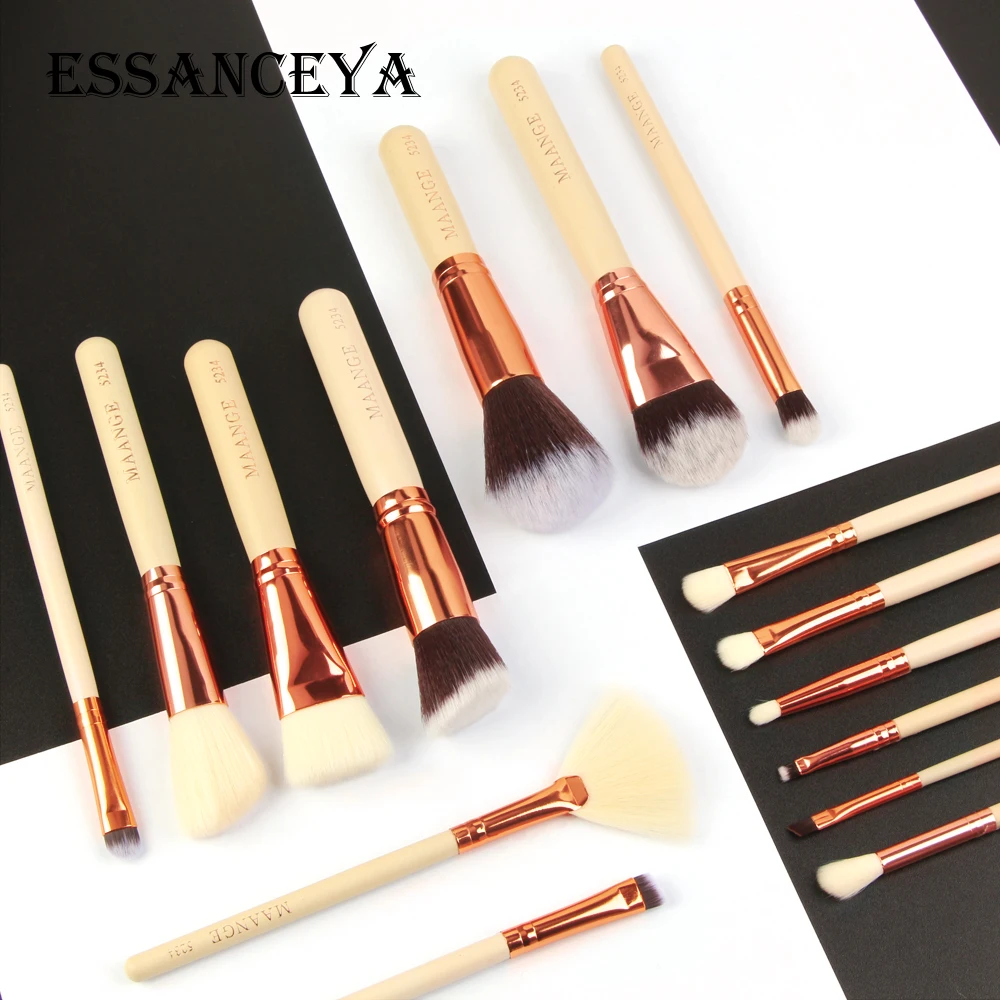 ESSANCEYA 15 шт. Профессиональный набор кистей для макияжа Пудра основа кисточка для век Смешивание косметики Макияж набор инструментов