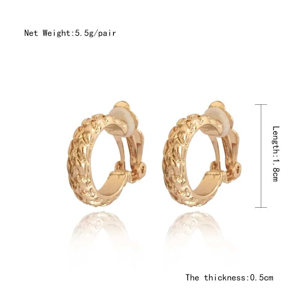 Clip Earrings Without Piercing Textured For Women Fashion Party Gift Jewelry