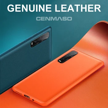 

Original Genuine Luxury Leather Back Cover for OPPO Find X2 Pro Case Shockproof Silicone Edge Cover for OPPO Reno 3 Pro Case