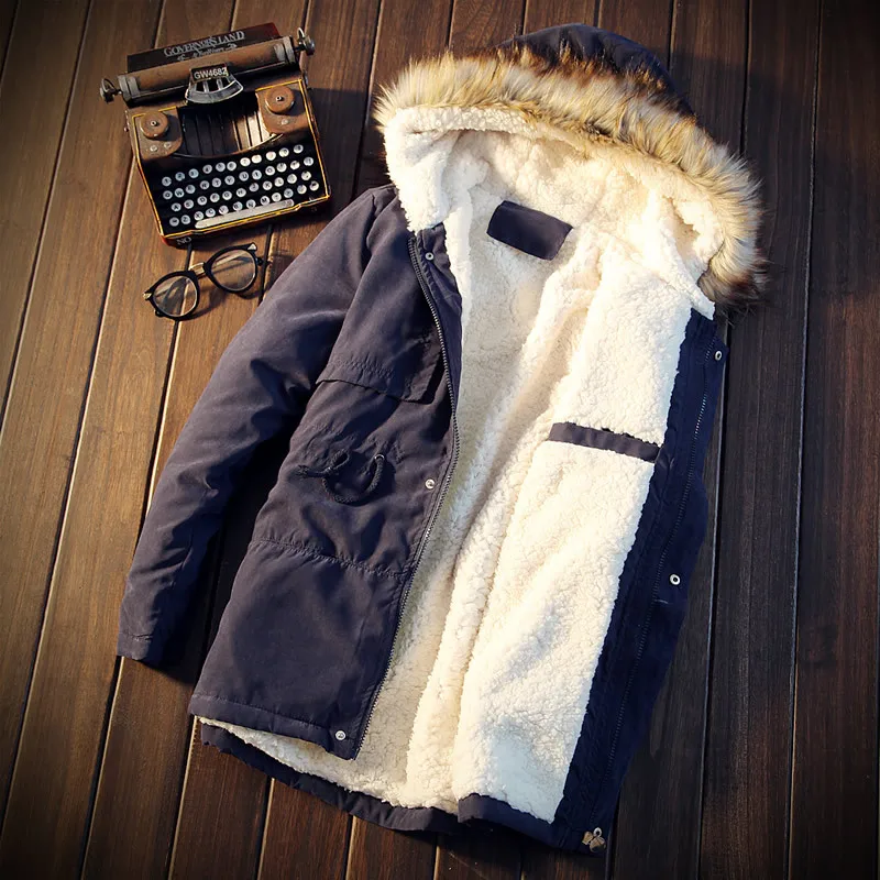 

Sandra Winter Thick Cotton-padded Clothes Youth Hooded Large Size MEN'S Cotton-quilted Coat plus Velvet Slim Fit Casual Coat Win