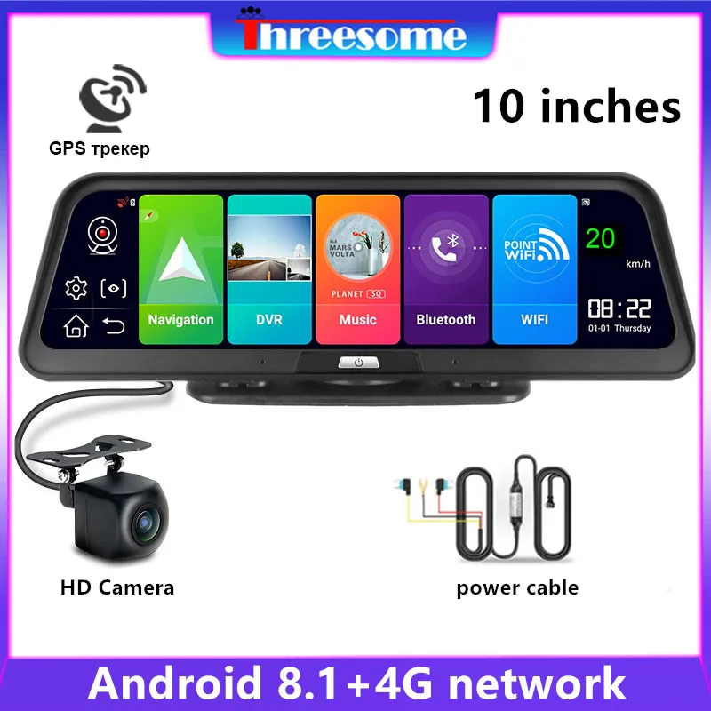 

10" Android 8.1 2G+32G Car DVR 4G net IPS Touch Screen GPS Navigation Dash cam ADAS Recorders Rearview mirror rear View camera