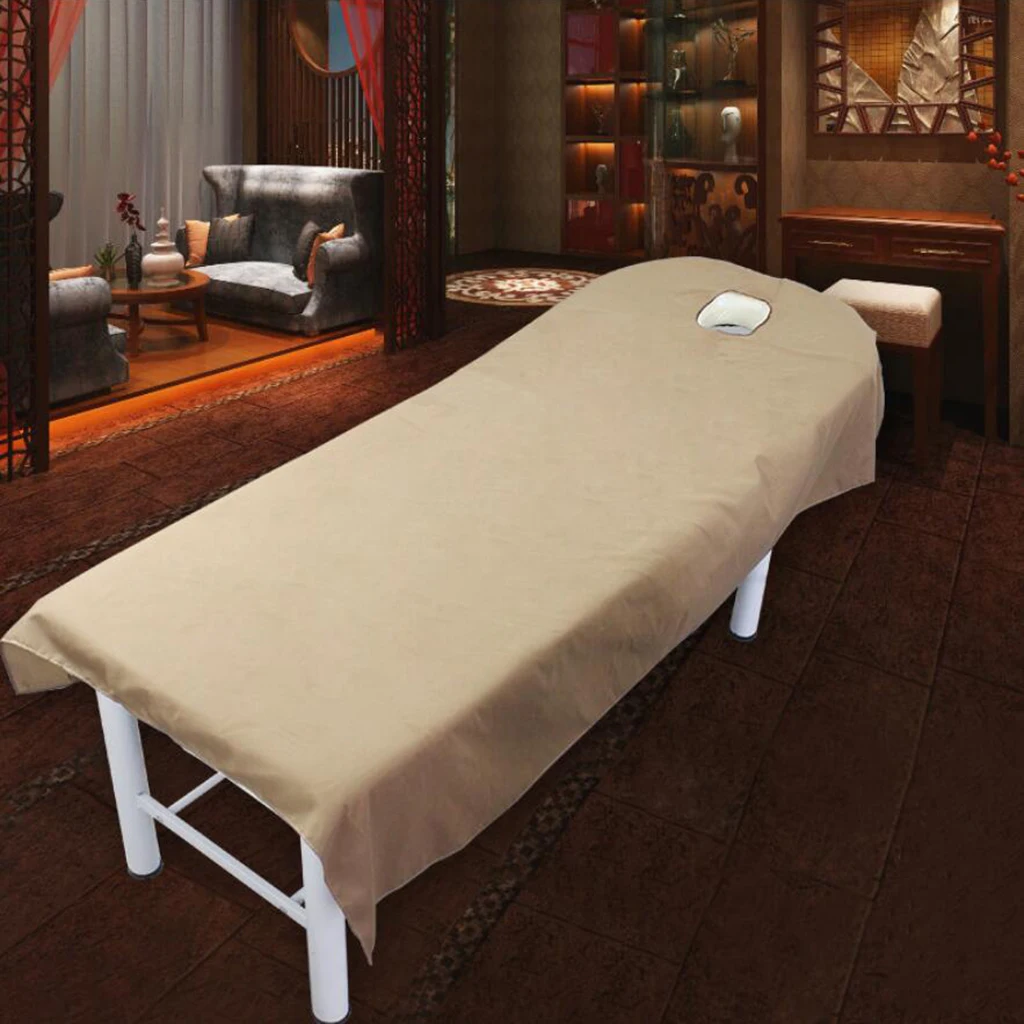 120cm*190cm SPA Massage Treatments Bed Table Cover for Beauty Salon Couch Sheets With Breath Face Hole, 9 Colors Available