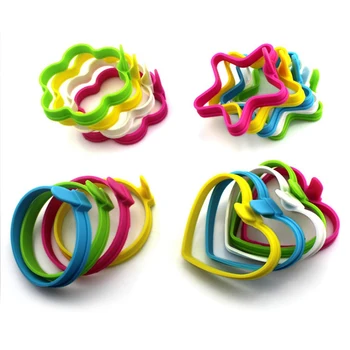 

4PCS Silicone Omelette Mold Nonstick Pan Omelette Mold With Handle Star Heart Shape Baking Tools