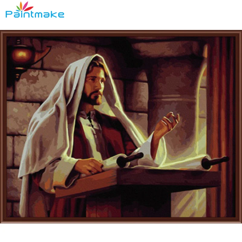 Paintmake Спаситель DIY живопись по номерам портрет маслом Ручная роспись на холсте