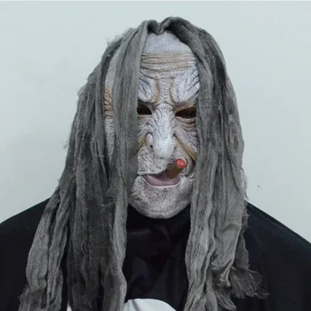 

Explosive hot sale Halloween ghost festival masquerade nightclub party cloth bag smoking white face witch mask