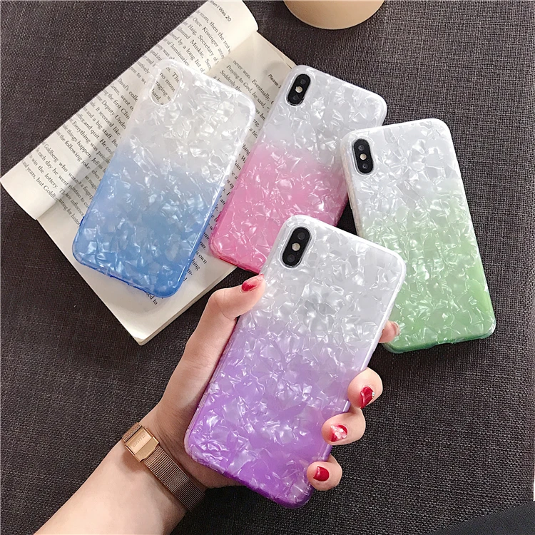 

Gradient Dream and Love Shell Phone Case For iPhonre X XR XS MAX Glitter Soft TPU Silicon Cover For iPhone 6 6S 7 8 Plus Fundas