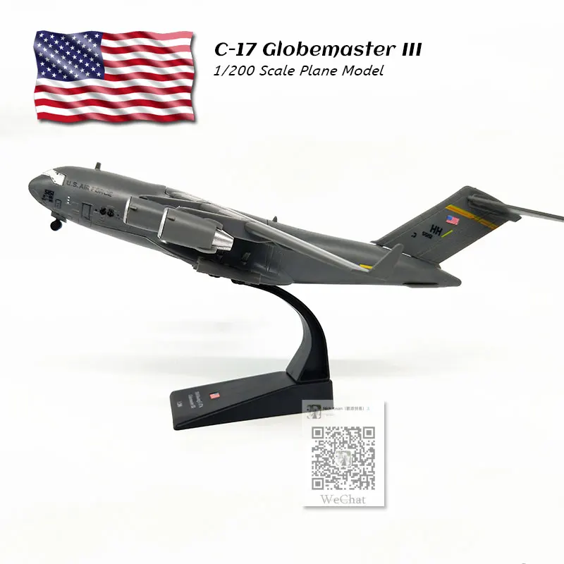  AMER 1/200 Scale Military Model Toys USA C-17 Globemaster III Military Transport Aircraft Diecast M