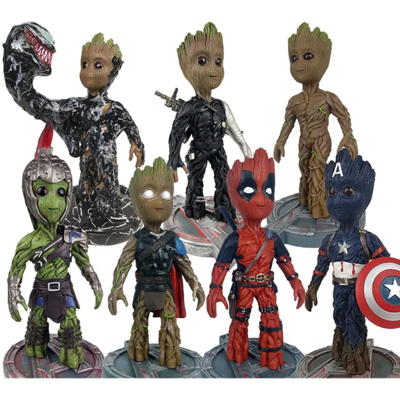 

9" The Avengers Hulk Deadpool Thor Captain America Cartoon Decoration Resin Action Figure Collectible Model Toy BOX 23.5CM V754