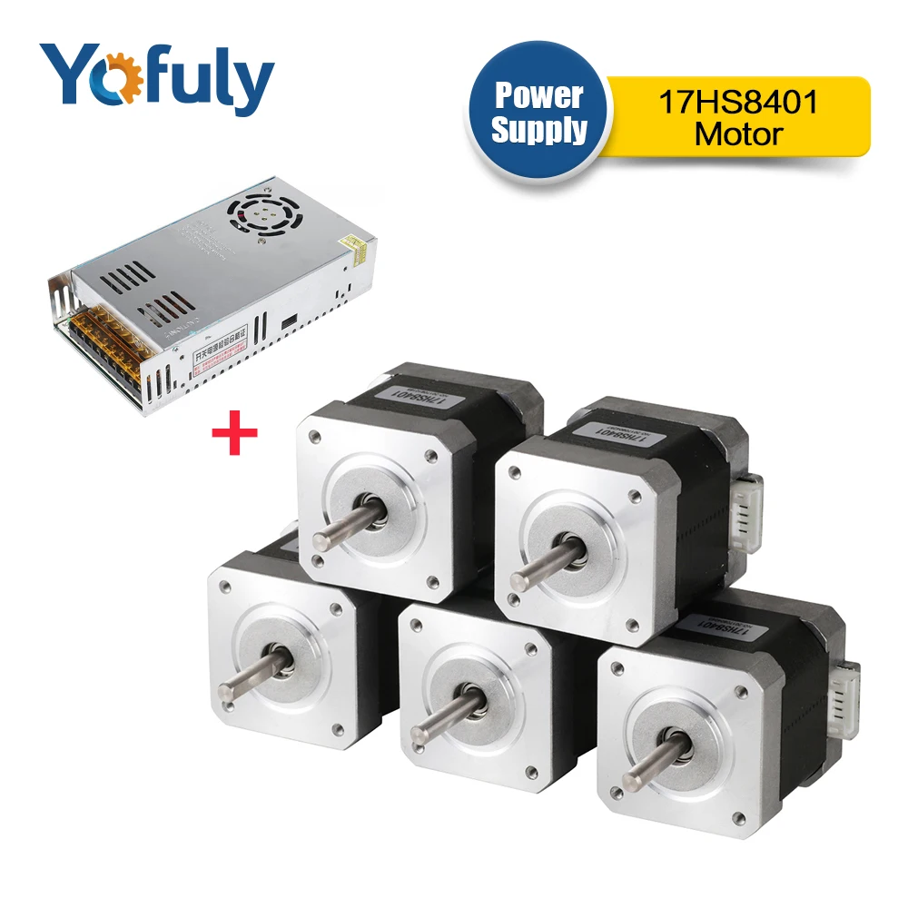 Stepper Motor 17HS8401 5Pcs/lot with 1m Cables Nema 17 + 1pcs Swithing Power Supply for 3D Printer CNC | Инструменты
