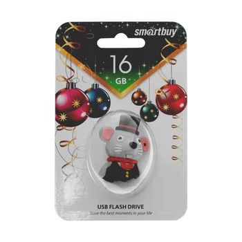 

Flash drive Smartbuy, 16 GB, USB2.0, "mouse" read up to 25 Mb / s, write up to 15 Mb / s 4758483